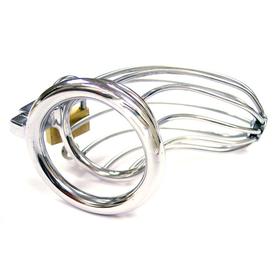 Vibrators, Sex Toy Kits and Sex Toys at Cloud9Adults - Rouge Stainless Steel Chasity Cock Cage With Padlock - Buy Sex Toys Online