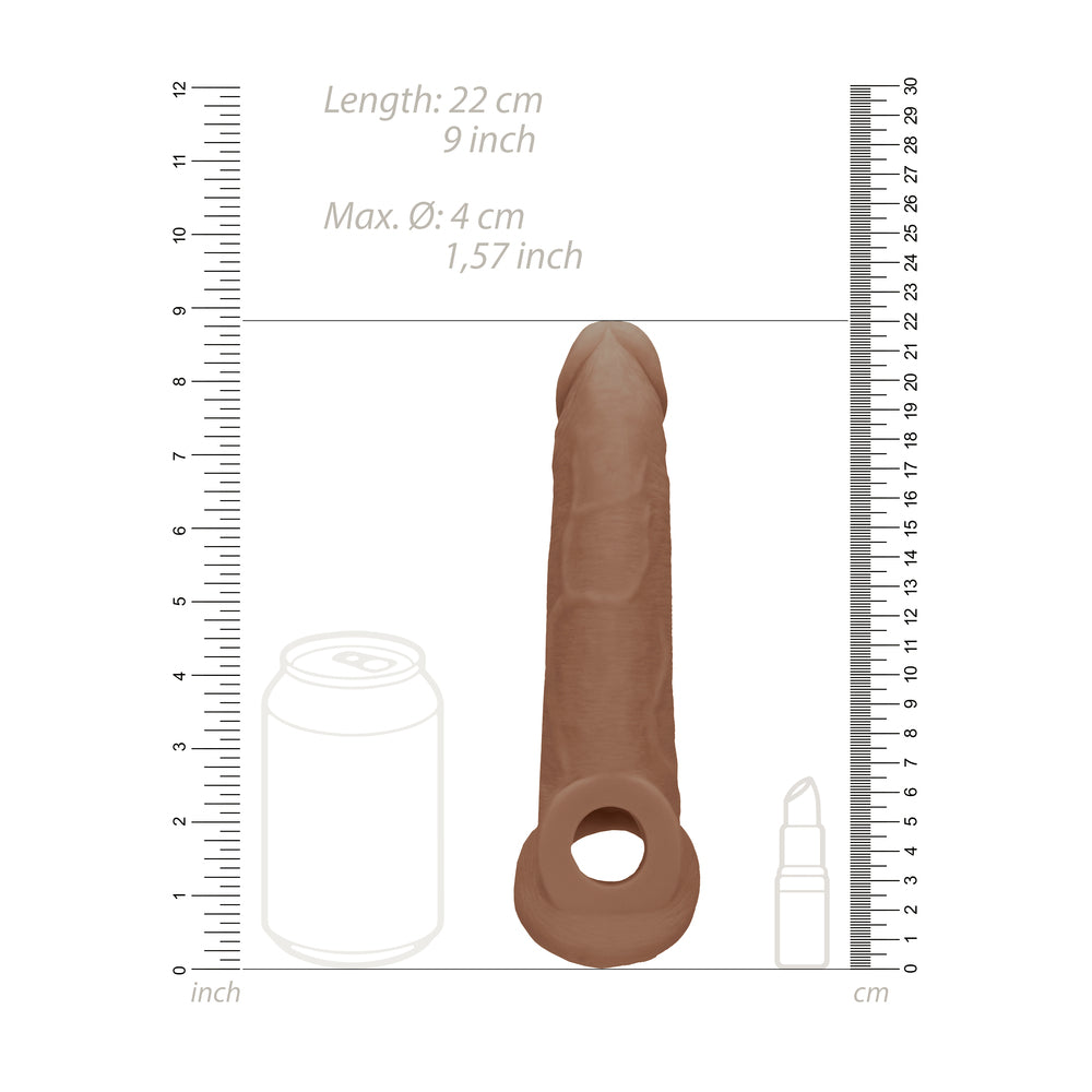 Vibrators, Sex Toy Kits and Sex Toys at Cloud9Adults - RealRock 9 Inch Penis Sleeve Flesh Tan - Buy Sex Toys Online