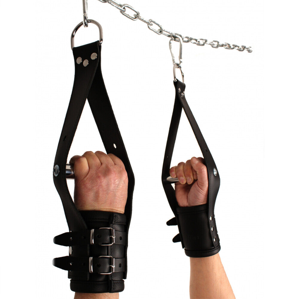 Vibrators, Sex Toy Kits and Sex Toys at Cloud9Adults - Deluxe Leather Suspension Handcuffs - Buy Sex Toys Online