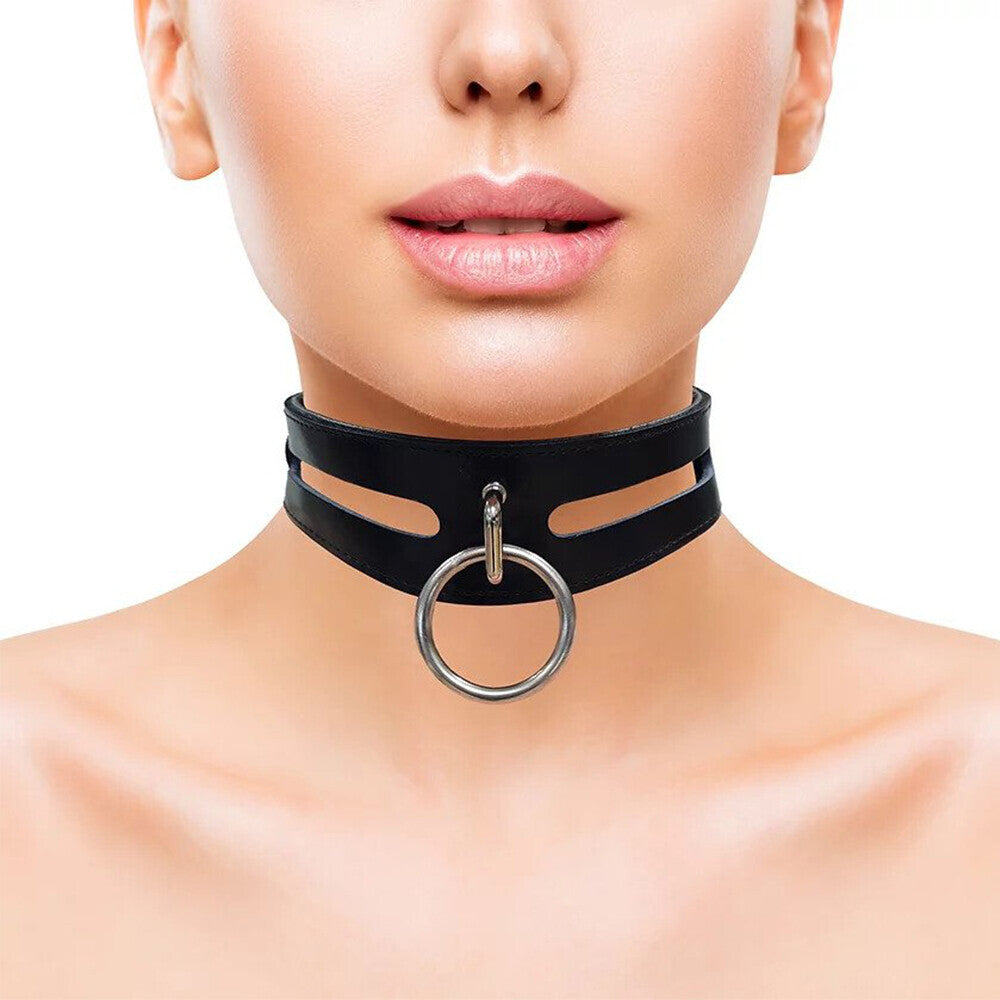 Vibrators, Sex Toy Kits and Sex Toys at Cloud9Adults - Rouge Garments Leather Fashion Bondage Collar Black - Buy Sex Toys Online