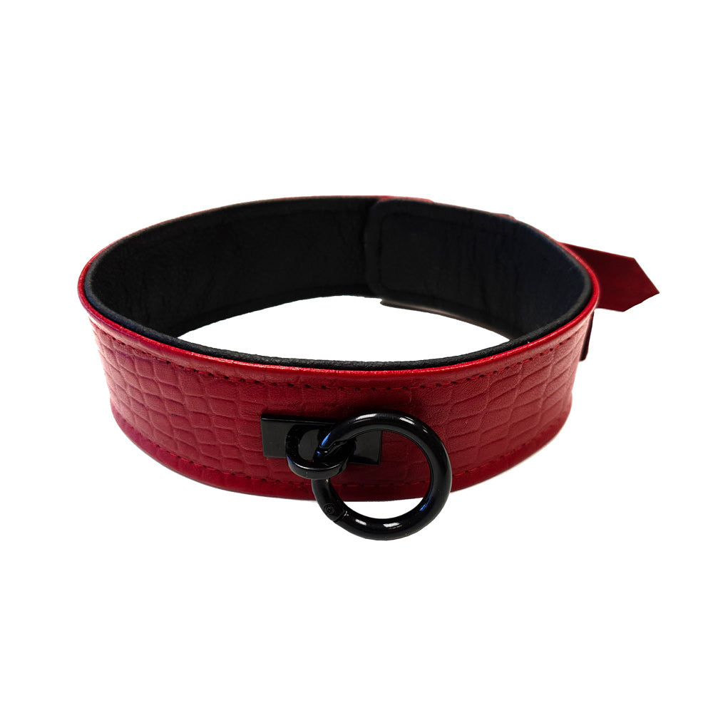 Vibrators, Sex Toy Kits and Sex Toys at Cloud9Adults - Rouge Garments Leather Croc Print Collar - Buy Sex Toys Online