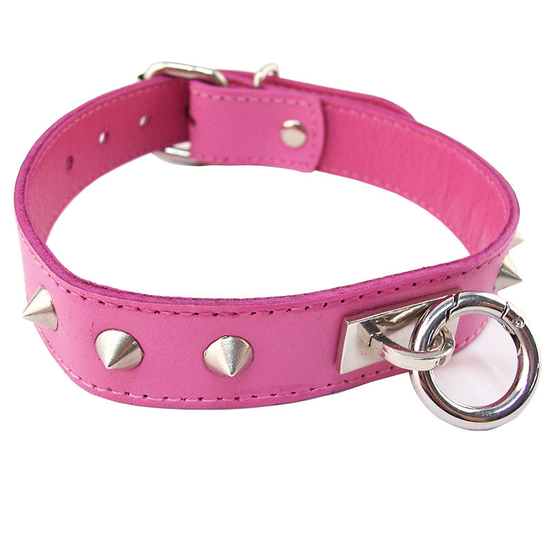 Vibrators, Sex Toy Kits and Sex Toys at Cloud9Adults - Rouge Garments Pink Studded ORing Studded Collar - Buy Sex Toys Online