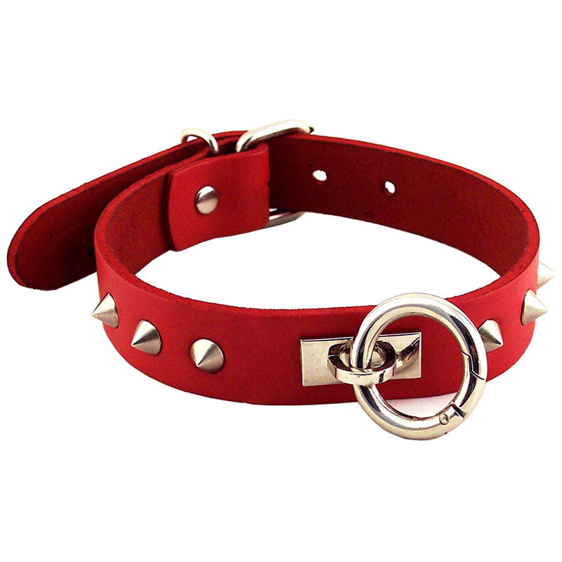 Vibrators, Sex Toy Kits and Sex Toys at Cloud9Adults - Rouge Garments Red Studded ORing Studded Collar - Buy Sex Toys Online