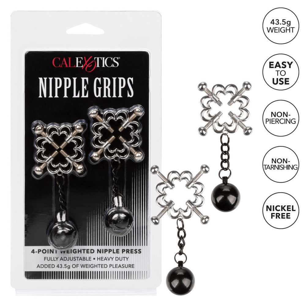 Vibrators, Sex Toy Kits and Sex Toys at Cloud9Adults - Nipple Grips 4 Point Weighted Nipple Press - Buy Sex Toys Online
