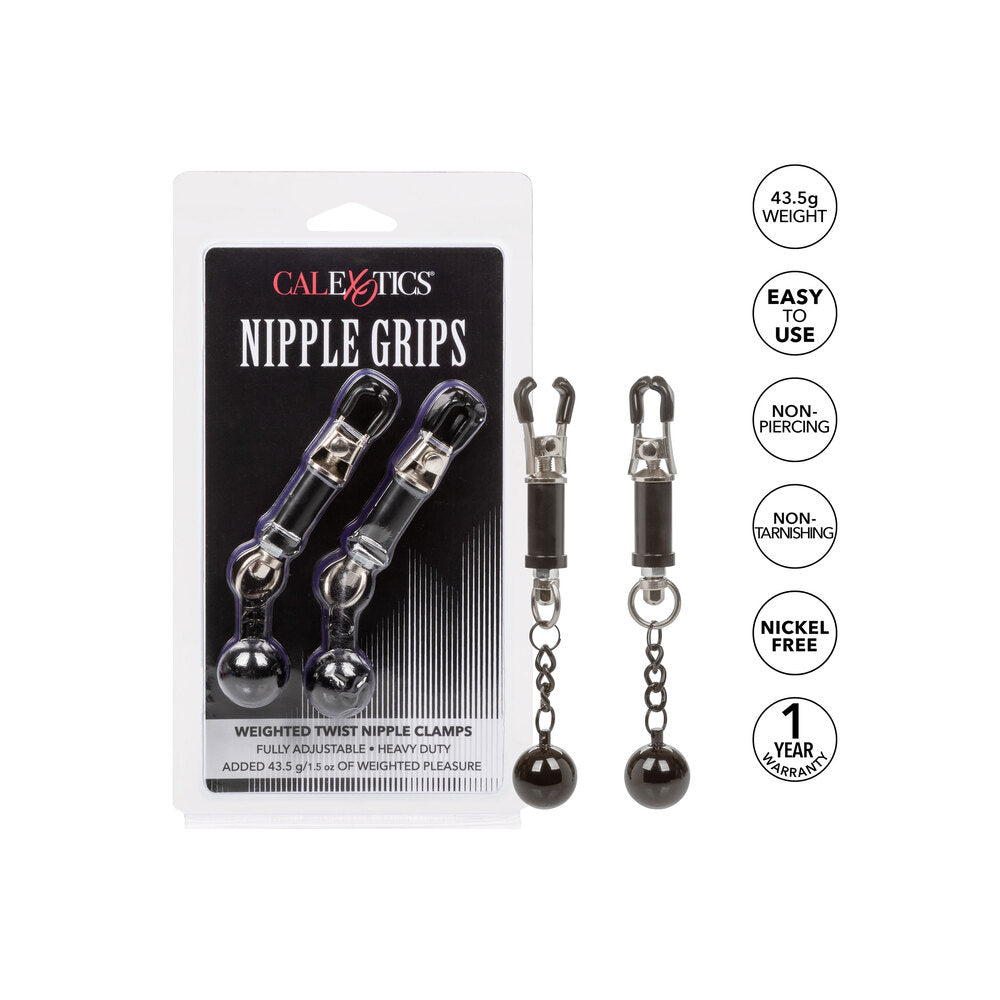 Vibrators, Sex Toy Kits and Sex Toys at Cloud9Adults - Nipple Grips Weighted Twist Nipple Clamps - Buy Sex Toys Online