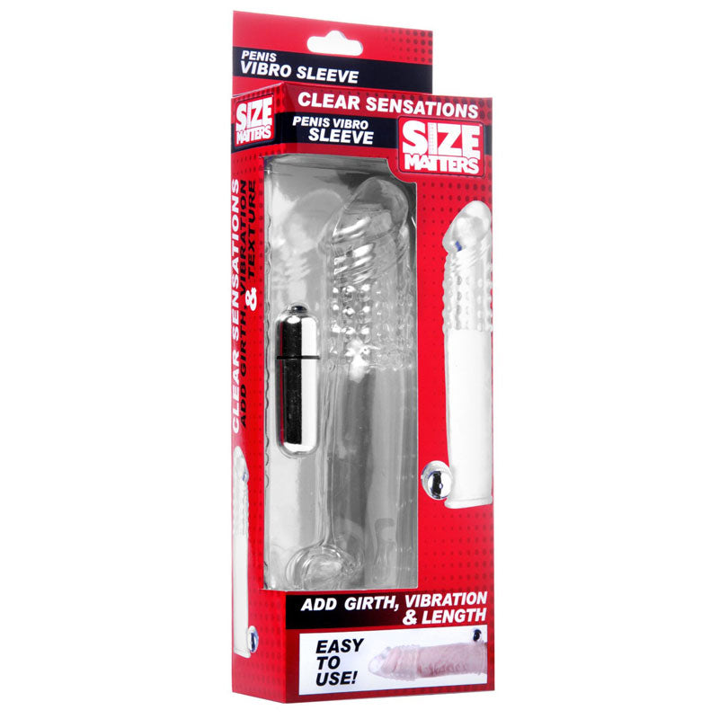 Vibrators, Sex Toy Kits and Sex Toys at Cloud9Adults - Size Matters Clear Vibrating Penis Sleeve - Buy Sex Toys Online