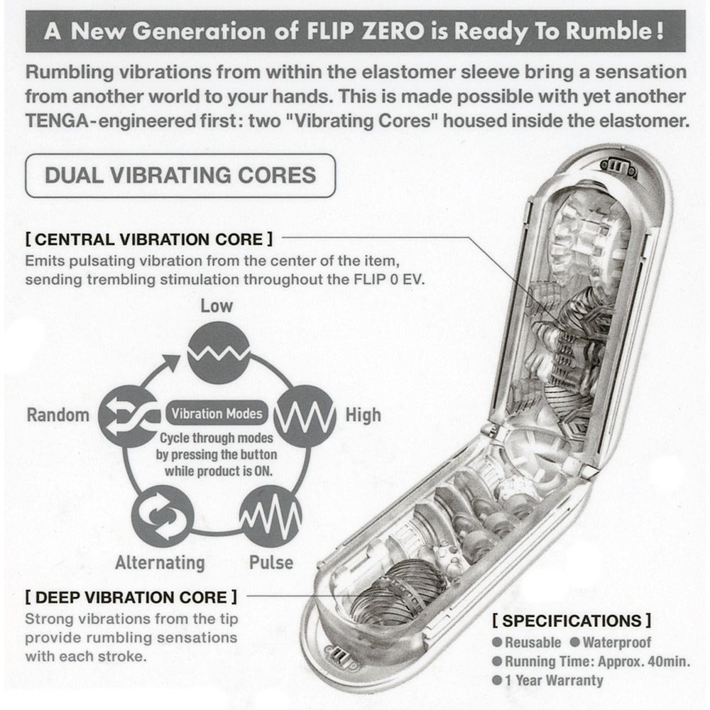 Vibrators, Sex Toy Kits and Sex Toys at Cloud9Adults - Tenga Flip 0 Zero Vibrating Masturbator - Buy Sex Toys Online