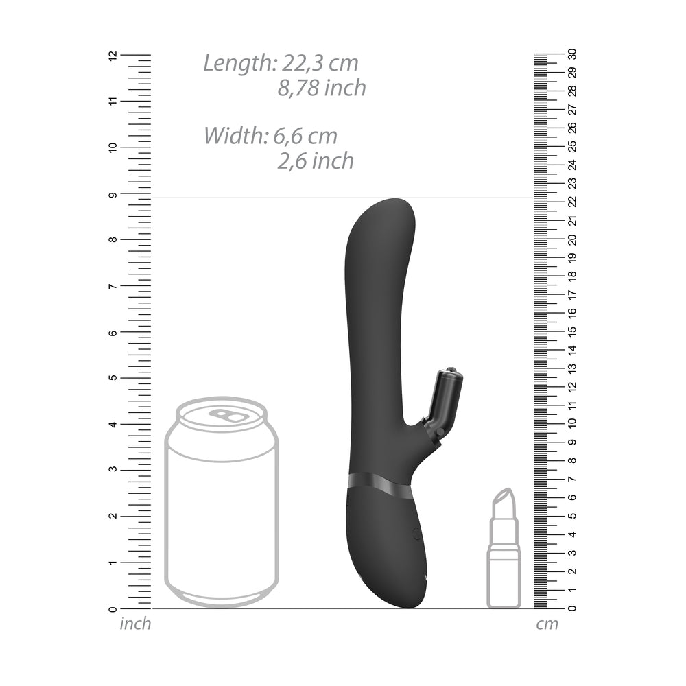 Vibrators, Sex Toy Kits and Sex Toys at Cloud9Adults - Vive Chou Double Action Interchangeable Rabbit Vibrator Black - Buy Sex Toys Online