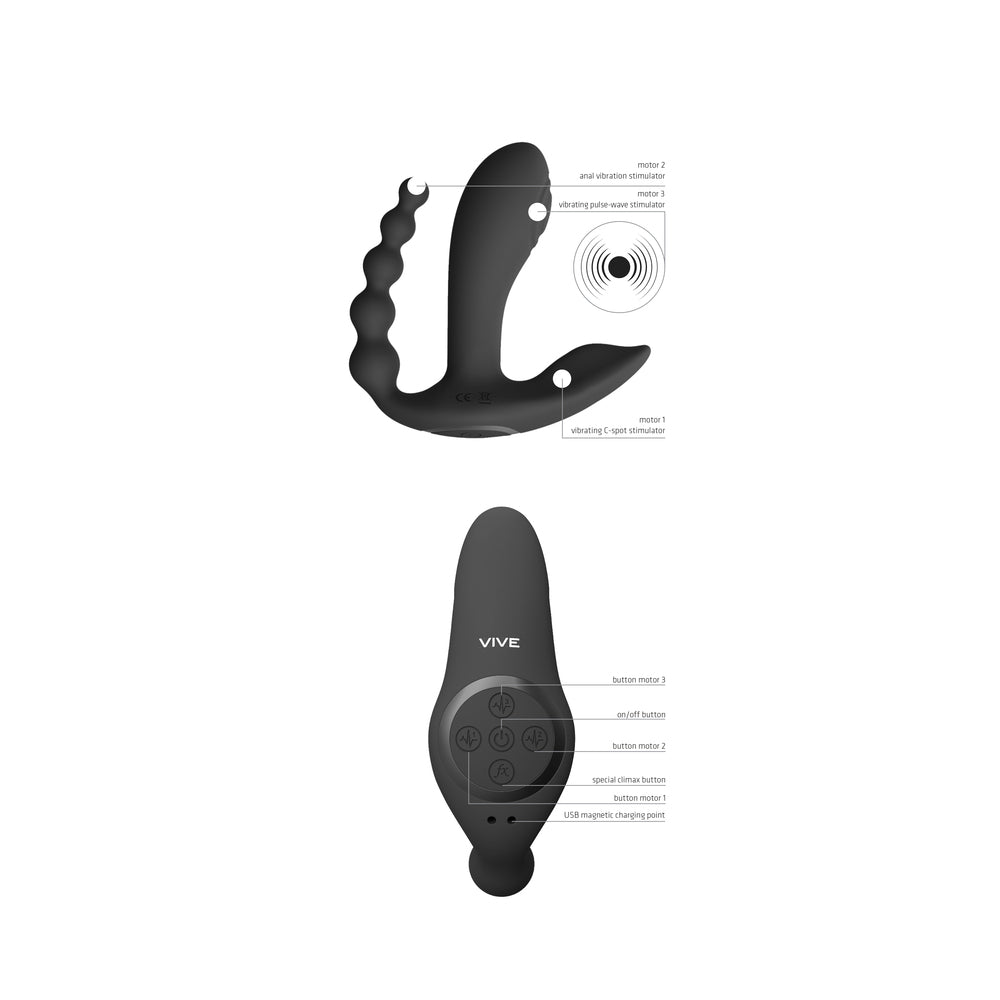 Vibrators, Sex Toy Kits and Sex Toys at Cloud9Adults - Vive Kata Double Penetrator Vibrator Black - Buy Sex Toys Online
