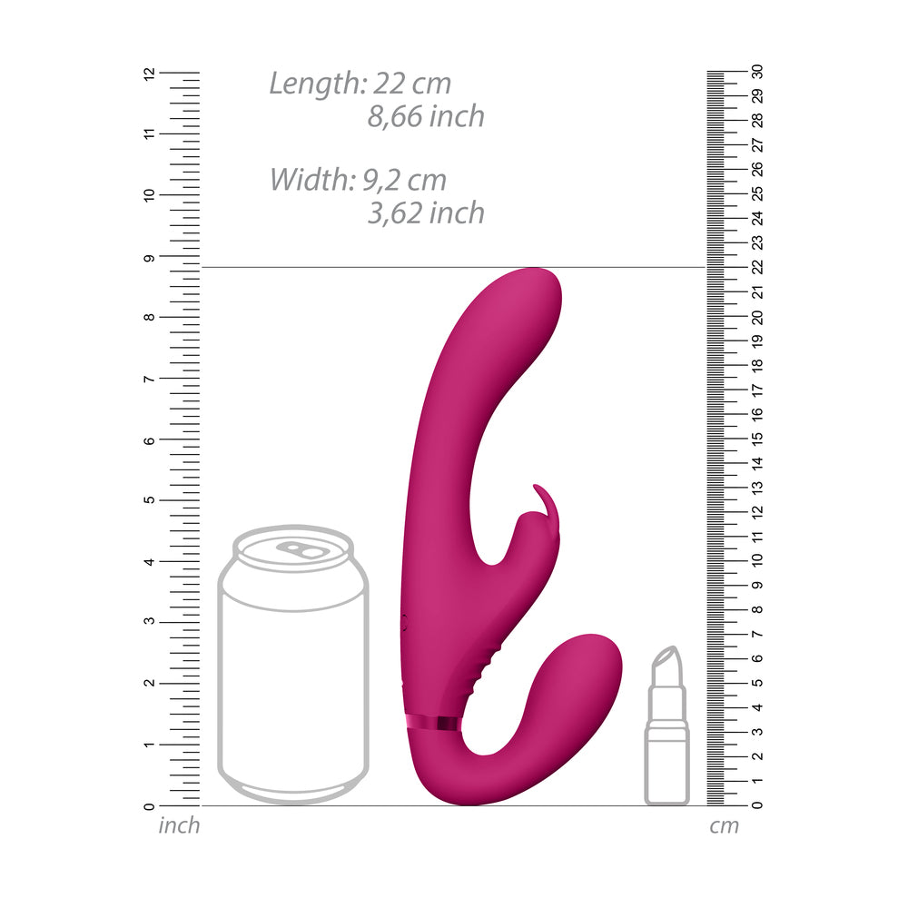 Vibrators, Sex Toy Kits and Sex Toys at Cloud9Adults - Vive Suki Triple Action Strapless Strap On Vibrator Pink - Buy Sex Toys Online