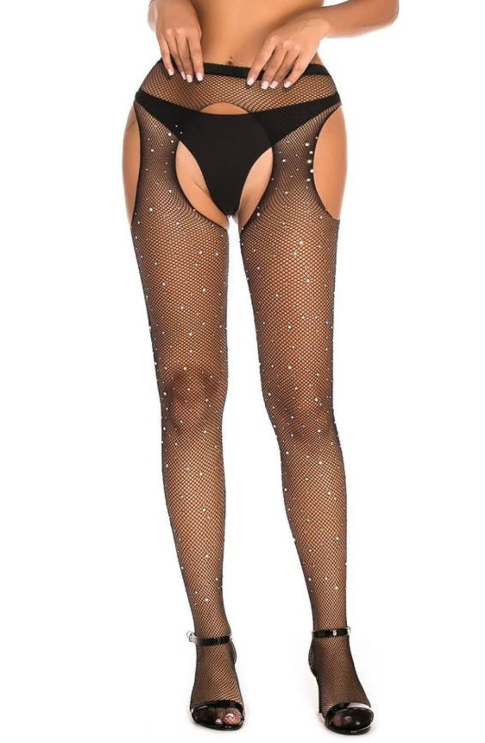 Vibrators, Sex Toy Kits and Sex Toys at Cloud9Adults - YesX YX850 Sparkly Fishnet Black - Buy Sex Toys Online
