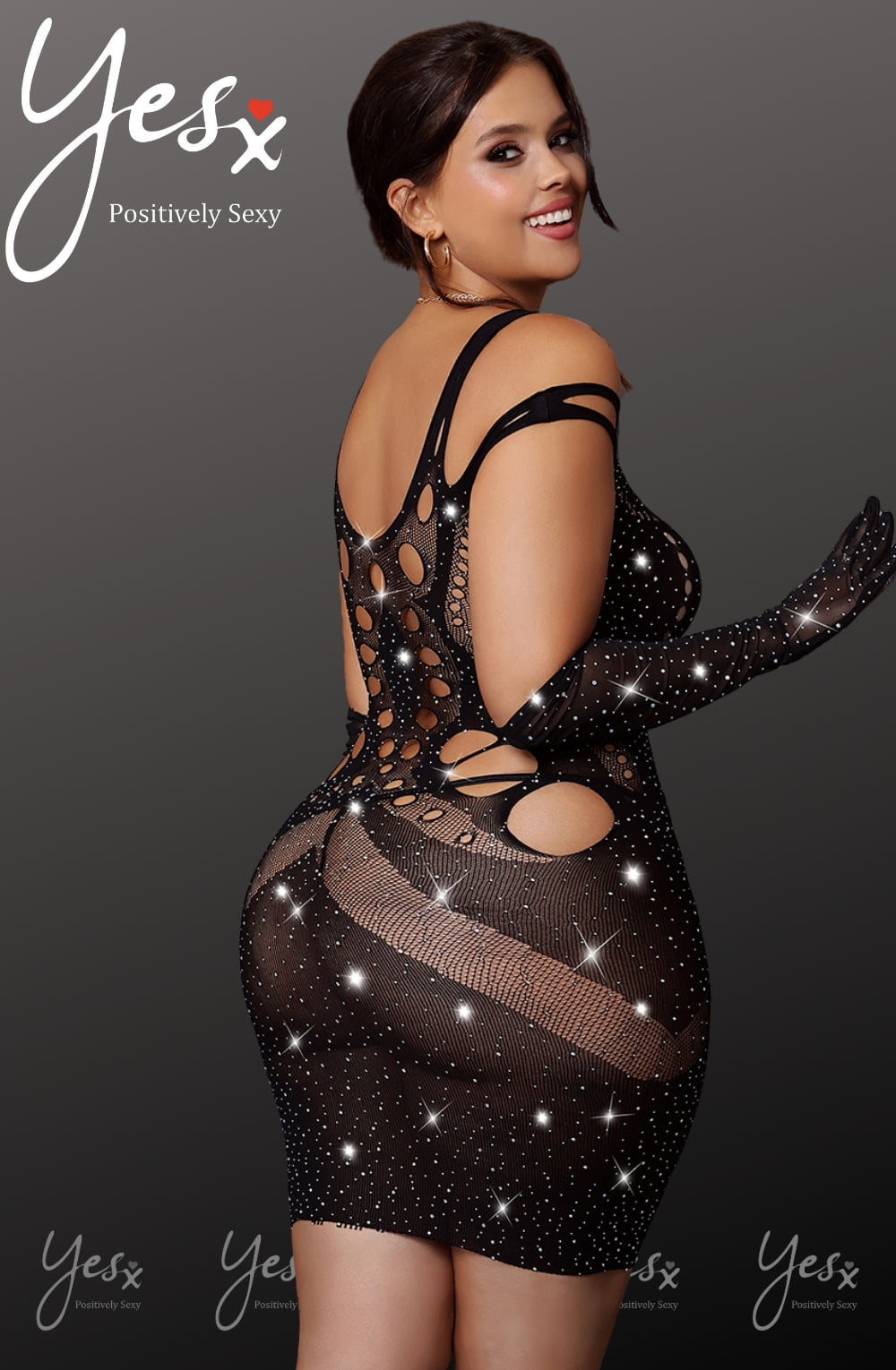 Vibrators, Sex Toy Kits and Sex Toys at Cloud9Adults - YesX YX853Q Sparkly Black Dress - Buy Sex Toys Online