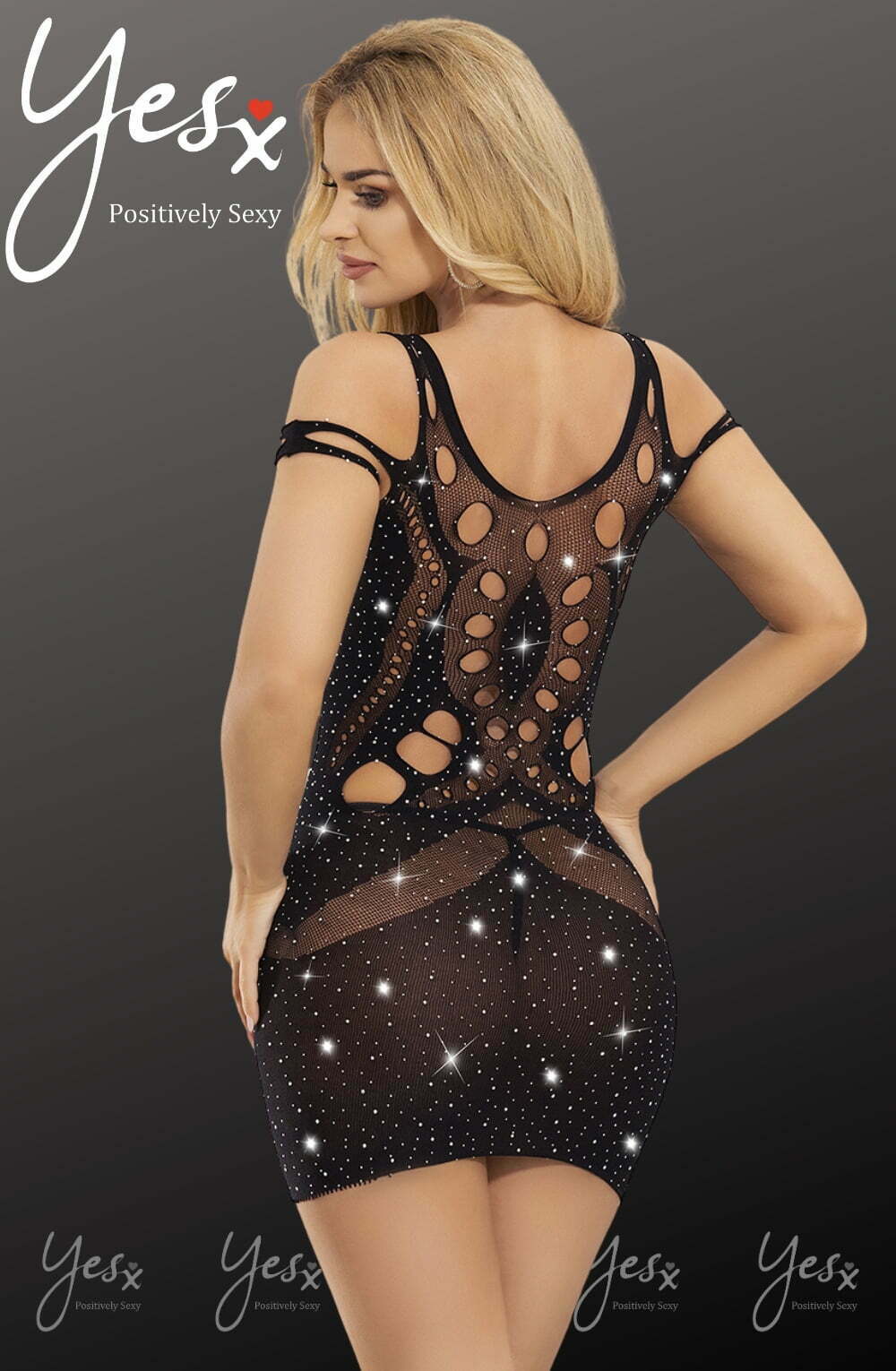 Vibrators, Sex Toy Kits and Sex Toys at Cloud9Adults - YesX YX853 Sparkly Black Dress - Buy Sex Toys Online