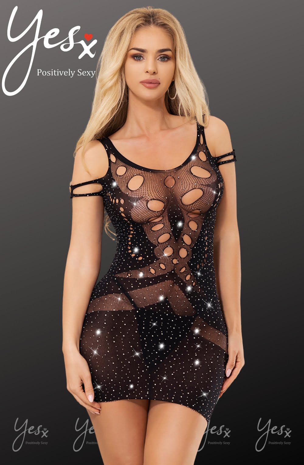 Vibrators, Sex Toy Kits and Sex Toys at Cloud9Adults - YesX YX853 Sparkly Black Dress - Buy Sex Toys Online