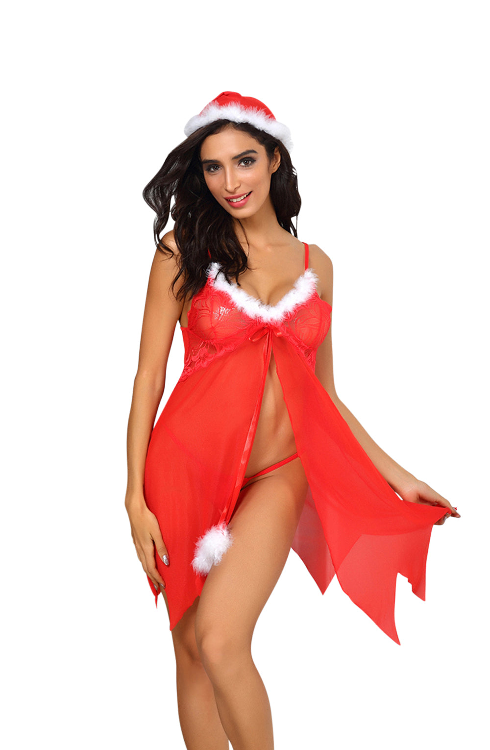 Vibrators, Sex Toy Kits and Sex Toys at Cloud9Adults - YesX YX947 3pc Red/White Hat, Babydoll & Thong - Buy Sex Toys Online