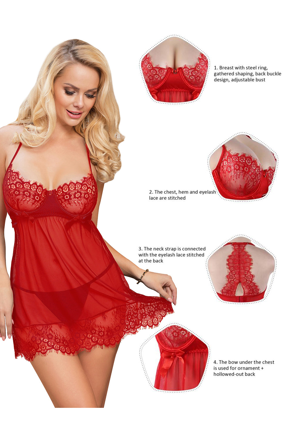 Vibrators, Sex Toy Kits and Sex Toys at Cloud9Adults - YesX YX952 Red Babydoll Set - Buy Sex Toys Online