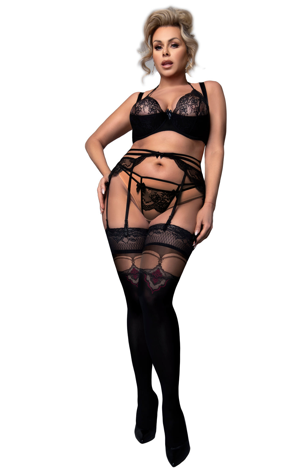 Vibrators, Sex Toy Kits and Sex Toys at Cloud9Adults - Ballerina 602 Black Hold Ups Plus - Buy Sex Toys Online