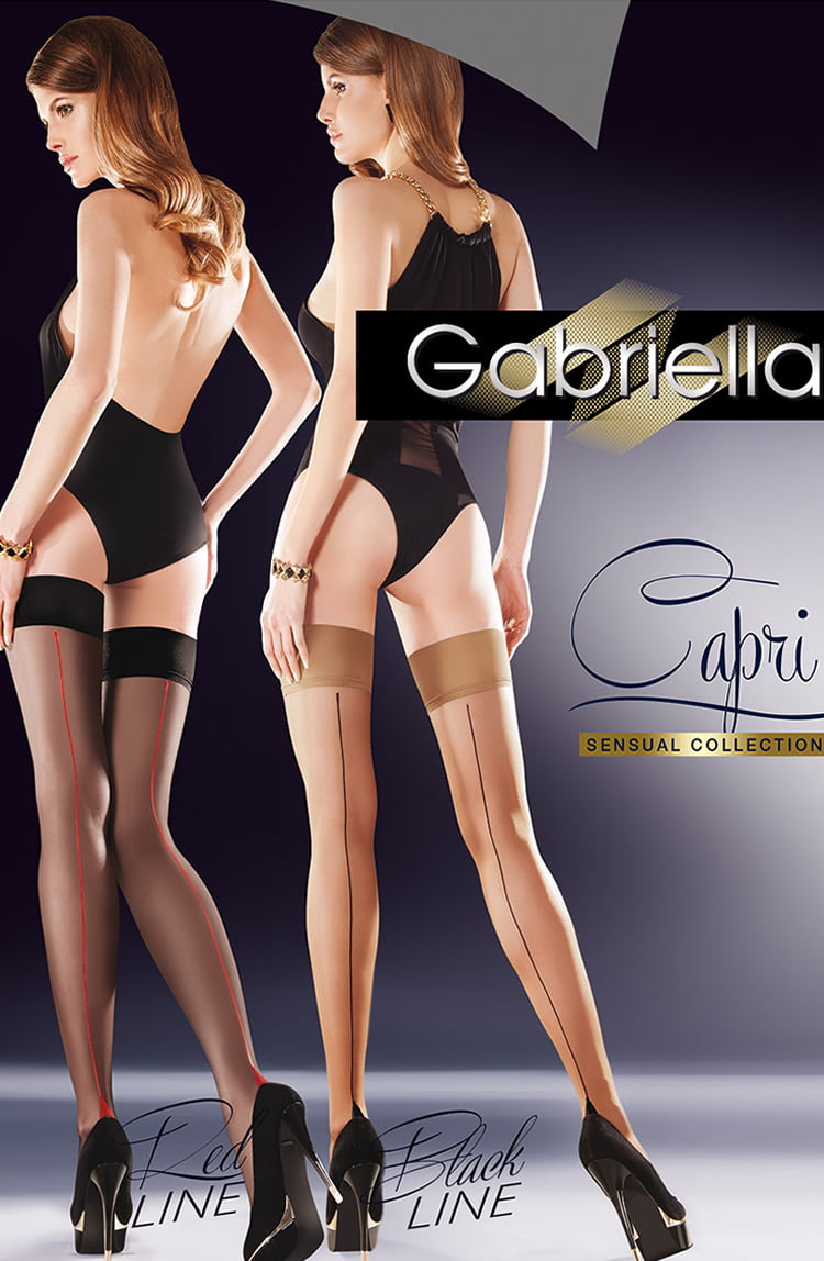 Vibrators, Sex Toy Kits and Sex Toys at Cloud9Adults - Gabriella Sensual Black Hold Ups with Red Line - Buy Sex Toys Online