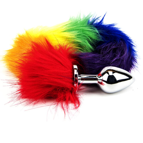 Vibrators, Sex Toy Kits and Sex Toys at Cloud9Adults - Furry Fantasy Rainbow Tail Butt Plug - Buy Sex Toys Online