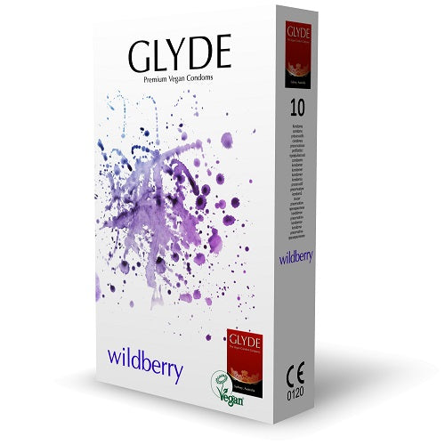 Vibrators, Sex Toy Kits and Sex Toys at Cloud9Adults - Glyde Ultra Wildberry Flavour Vegan Condoms 10 Pack - Buy Sex Toys Online
