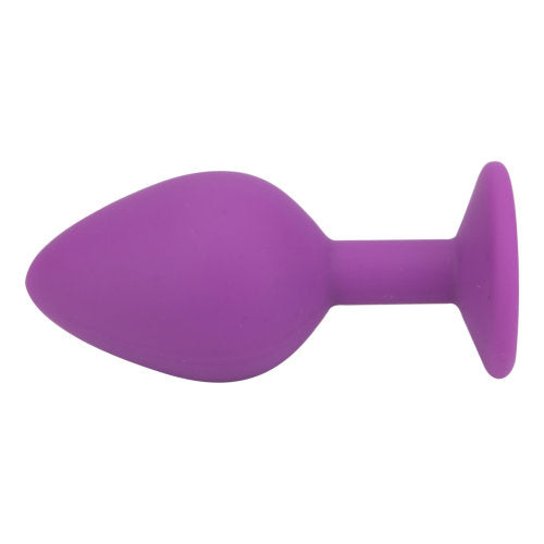 Vibrators, Sex Toy Kits and Sex Toys at Cloud9Adults - Loving Joy Jewelled Silicone Butt Plug Purple - Medium - Buy Sex Toys Online
