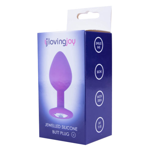 Vibrators, Sex Toy Kits and Sex Toys at Cloud9Adults - Loving Joy Jewelled Silicone Butt Plug Purple - Medium - Buy Sex Toys Online