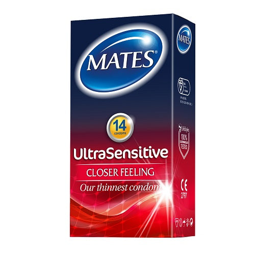 Vibrators, Sex Toy Kits and Sex Toys at Cloud9Adults - Mates Ultra Sensitive Condoms 14 Pack - Buy Sex Toys Online