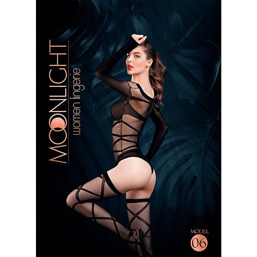 Vibrators, Sex Toy Kits and Sex Toys at Cloud9Adults - Moonlight Black Bardot Style Body with Stockings One Size - Buy Sex Toys Online