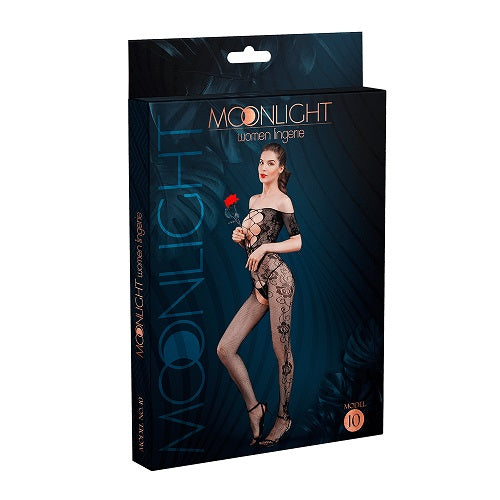Vibrators, Sex Toy Kits and Sex Toys at Cloud9Adults - Moonlight Criss-Cross Cut-Out Crotchless Floral Bodystocking Black One Size - Buy Sex Toys Online