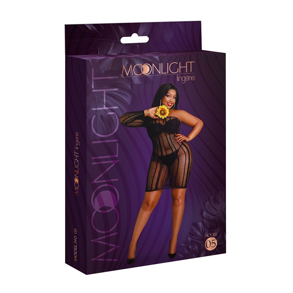 Vibrators, Sex Toy Kits and Sex Toys at Cloud9Adults - Moonlight Black Stripe Mini Dress Plus Size - Buy Sex Toys Online