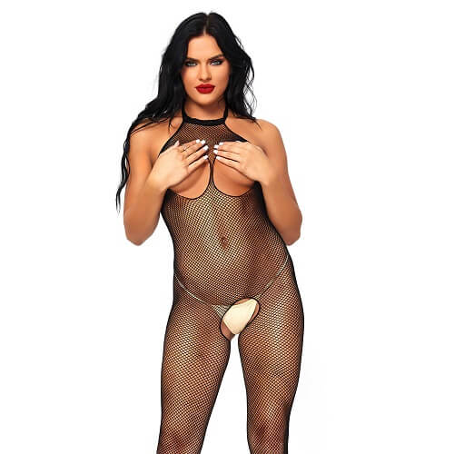 Vibrators, Sex Toy Kits and Sex Toys at Cloud9Adults - Leg Avenue Fishnet Halter Bodystocking - Buy Sex Toys Online