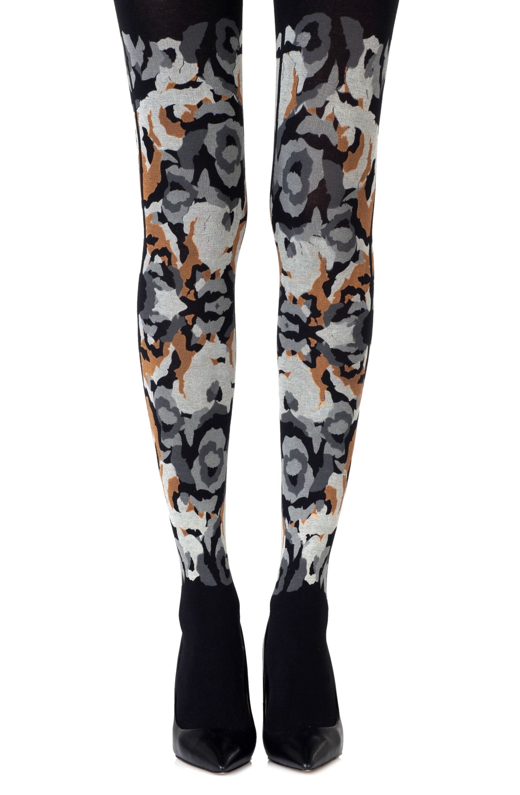 Vibrators, Sex Toy Kits and Sex Toys at Cloud9Adults - Zohara "Earth Goddess" Grey Orange Print Tights - Buy Sex Toys Online