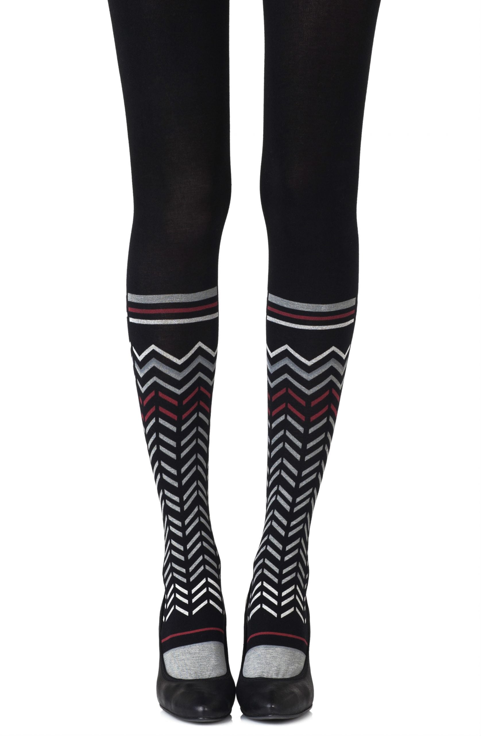 Vibrators, Sex Toy Kits and Sex Toys at Cloud9Adults - Zohara "Zig Zag Walk" Black Print Tights - Buy Sex Toys Online