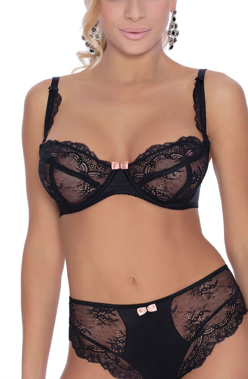 Vibrators, Sex Toy Kits and Sex Toys at Cloud9Adults - Roza Ambre Soft Cup Bra Black - Buy Sex Toys Online
