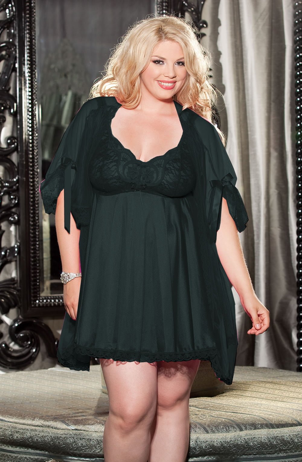 Vibrators, Sex Toy Kits and Sex Toys at Cloud9Adults - Shirley of Hollywood X3595 Black 3 Piece Babydoll - Buy Sex Toys Online
