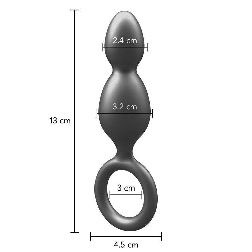 Vibrators, Sex Toy Kits and Sex Toys at Cloud9Adults - ToyJoy Buttocks The Plugger 2 Balls Metallic Silicone Plug - Buy Sex Toys Online