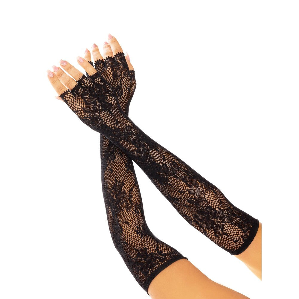 Vibrators, Sex Toy Kits and Sex Toys at Cloud9Adults - Leg Ave Floral Net Fingerless Gloves Black - Buy Sex Toys Online