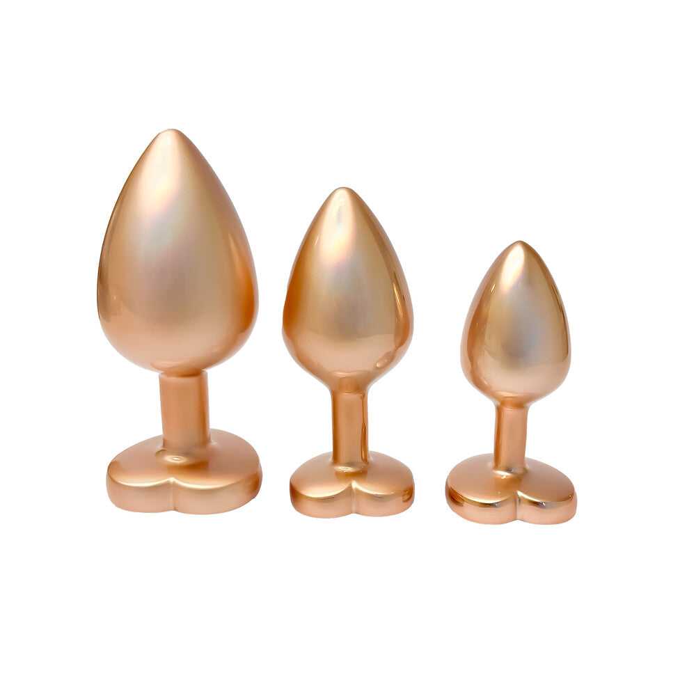 Vibrators, Sex Toy Kits and Sex Toys at Cloud9Adults - Gleaming Love Pearl Gold Butt Plug Set - Buy Sex Toys Online