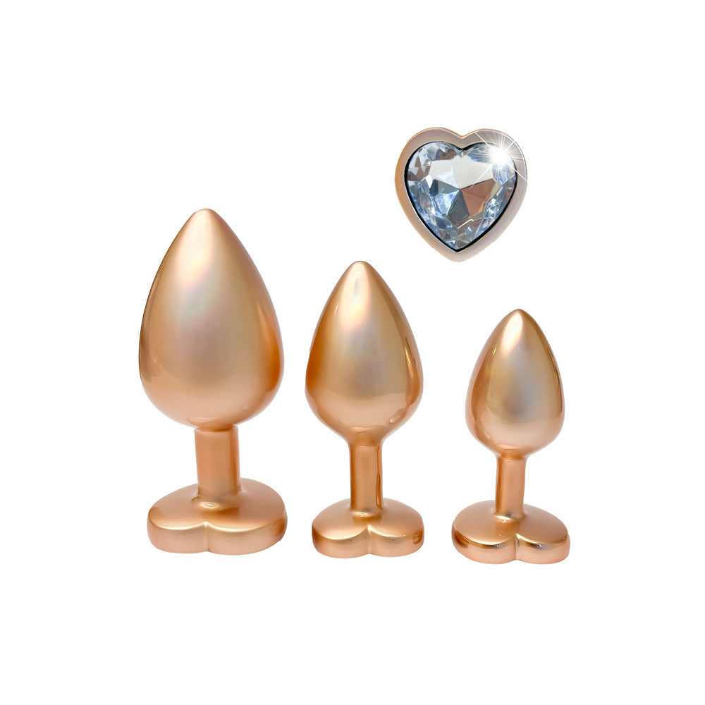 Vibrators, Sex Toy Kits and Sex Toys at Cloud9Adults - Gleaming Love Pearl Gold Butt Plug Set - Buy Sex Toys Online