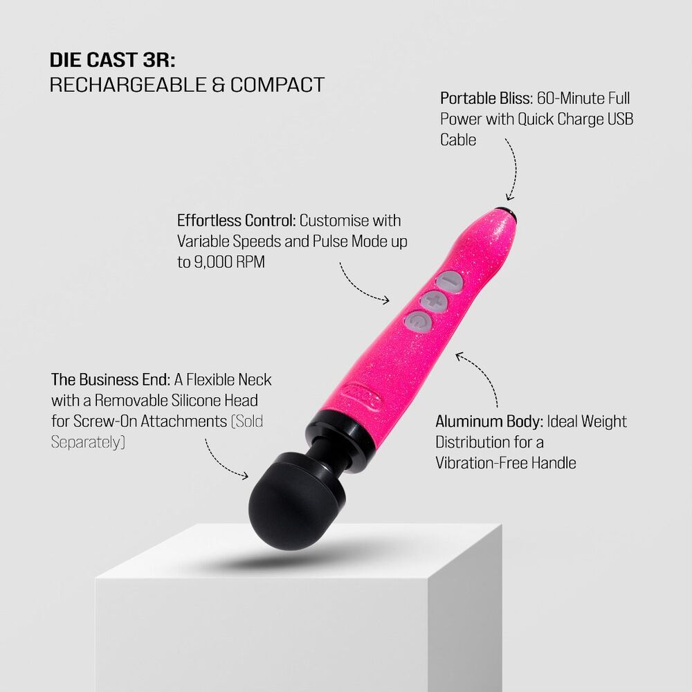 Vibrators, Sex Toy Kits and Sex Toys at Cloud9Adults - Doxy Die Cast Wand Rechargeable HOT PINK - Buy Sex Toys Online