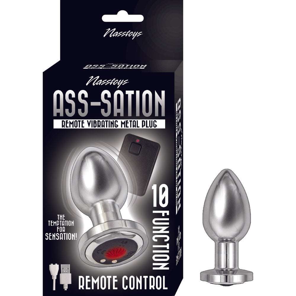 Vibrators, Sex Toy Kits and Sex Toys at Cloud9Adults - Ass Sation Remote Vibrating Butt Plug Silver - Buy Sex Toys Online