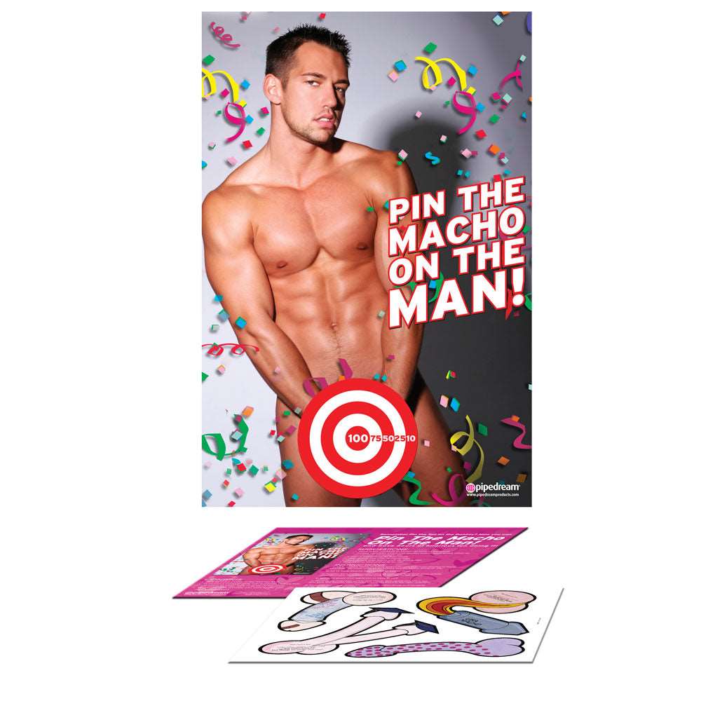 Vibrators, Sex Toy Kits and Sex Toys at Cloud9Adults - Bachelorette Party Favors Pin The Macho On The Man - Buy Sex Toys Online