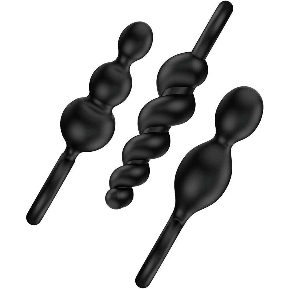 Vibrators, Sex Toy Kits and Sex Toys at Cloud9Adults - Satisfyer Booty Call Set Of 3 Black Anal Plugs - Buy Sex Toys Online