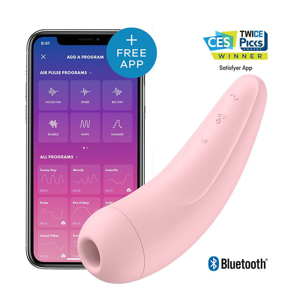 Vibrators, Sex Toy Kits and Sex Toys at Cloud9Adults - Satisfyer App Enabled Curvy 2 Plus Clitoral Massager Pink - Buy Sex Toys Online