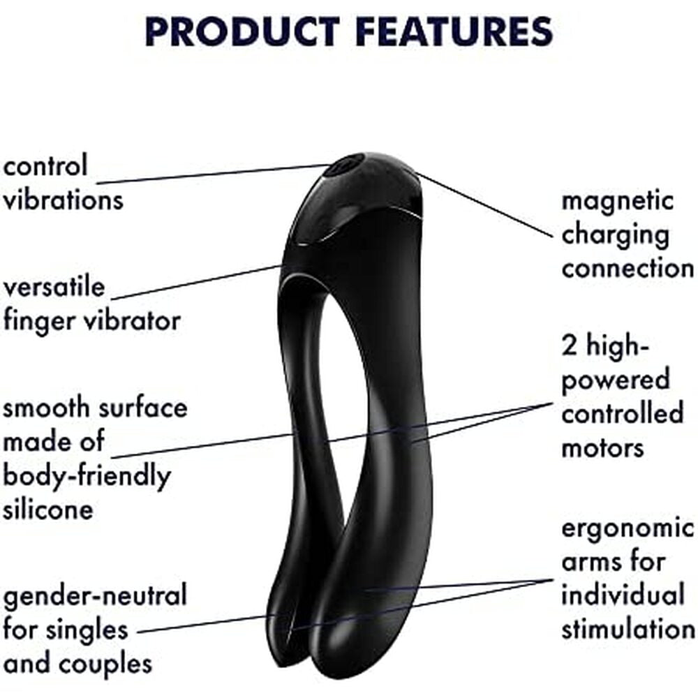 Vibrators, Sex Toy Kits and Sex Toys at Cloud9Adults - Satisfyer Candy Cane Finger Vibrator Black - Buy Sex Toys Online