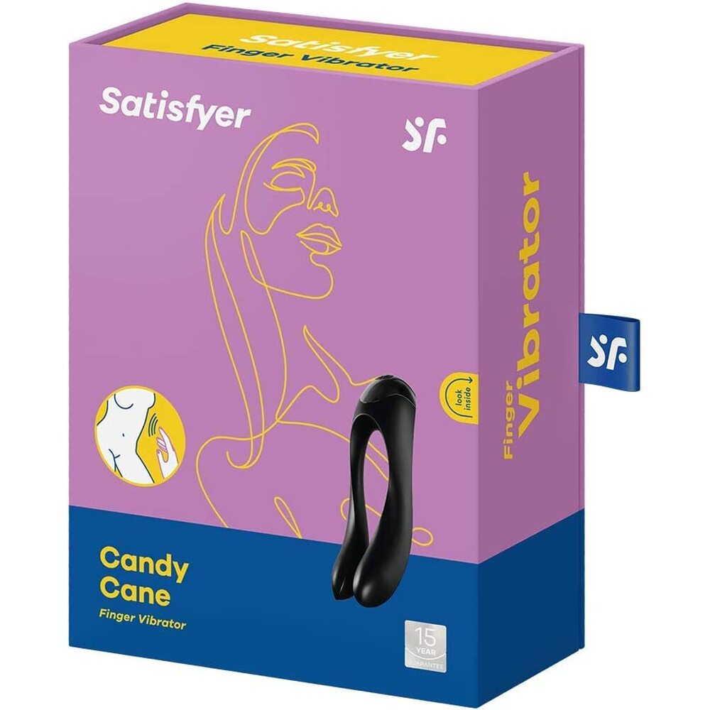 Vibrators, Sex Toy Kits and Sex Toys at Cloud9Adults - Satisfyer Candy Cane Finger Vibrator Black - Buy Sex Toys Online