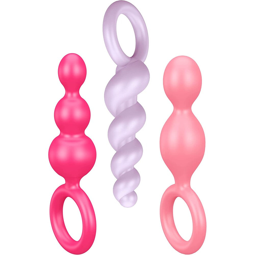 Vibrators, Sex Toy Kits and Sex Toys at Cloud9Adults - Satisfyer Booty Call Set Of 3 Multicolour Anal Plugs - Buy Sex Toys Online