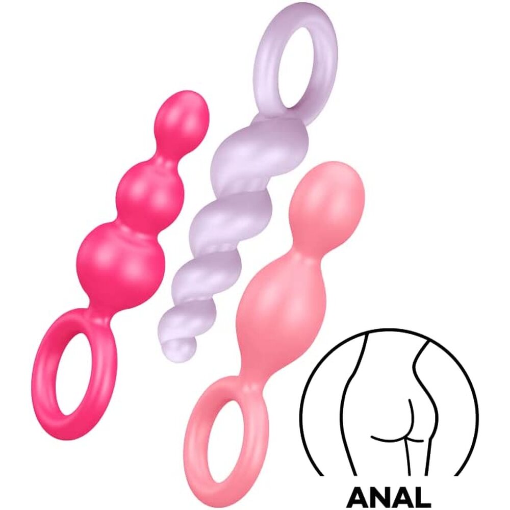 Vibrators, Sex Toy Kits and Sex Toys at Cloud9Adults - Satisfyer Booty Call Set Of 3 Multicolour Anal Plugs - Buy Sex Toys Online