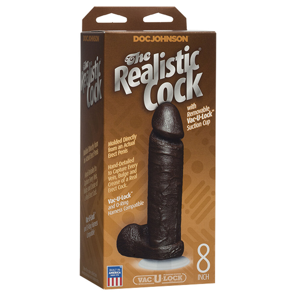 Vibrators, Sex Toy Kits and Sex Toys at Cloud9Adults - The Realistic Cock 8 Inch Dildo Black - Buy Sex Toys Online