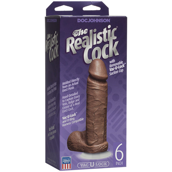 Vibrators, Sex Toy Kits and Sex Toys at Cloud9Adults - The Realistic Cock 6 Inch Dildo Flesh Brown - Buy Sex Toys Online